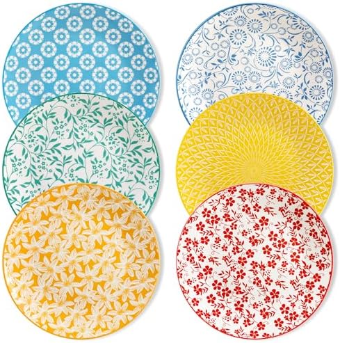 vancasso 10.25" Pastel Dinner Plates Set of 6, Vintage Ceramic by vancasso
