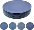 Plastic Dinner Plates Reusable, Unbreakable Salad Plates 10 inch set of 12, BPA Free Dishwasher & Microwave Safe Party Plate for Kids Kitchen Camper Outdoor (Grey Stone)