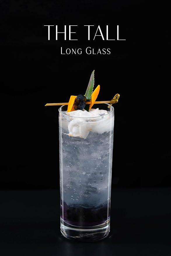 LEMONSODA Premium Highball Glass Set - Elegant Tom Collins 15oz Glasses Set of 6 Tall Drinking Water Glasses - Bar Glassware for Cocktail, Mojito, Whiskey (Set of 6)