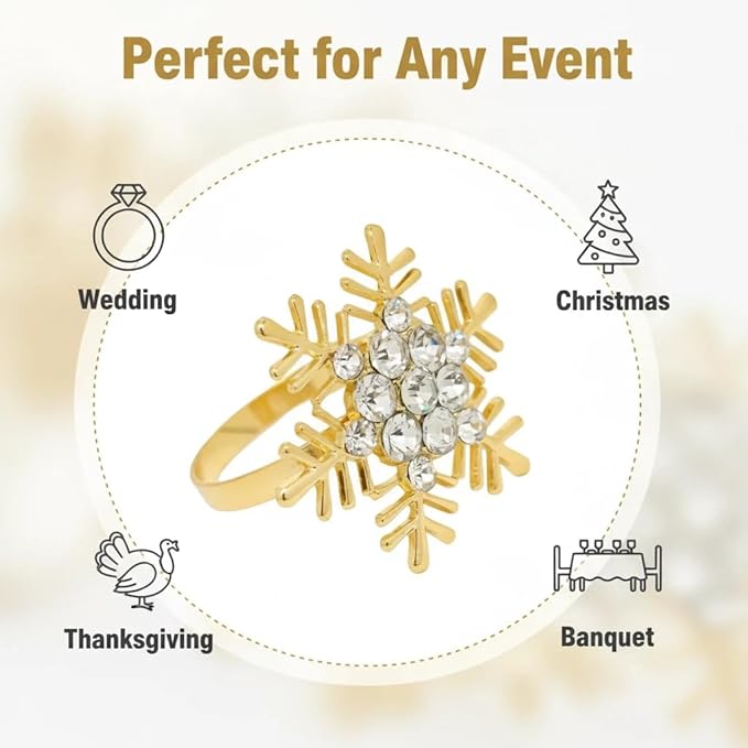 100 Pcs Gold Napkin Rings Bulk Delicate Napkin Holder for Dining Wedding Party Banquet Table Decroration Christmas and Daily Use