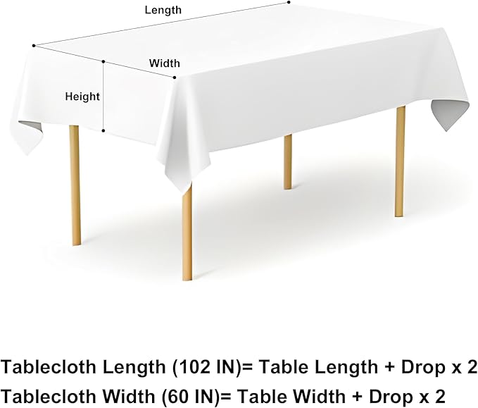 misaya Rectangle Waterproof Vinyl Table Cloth, Buffalo Flannel Backed Tablecloth, Wipeable Plastic Table Cover for Valentine's Day, Dinner, Kitchen, Outdoor (60" x 102", Red and White)