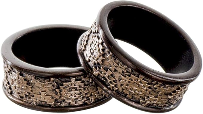 Creative Scents Dublin Brown Napkin Rings Set of 6 - Elegant Dining Table Decor Napkin Holder Rings - Rustic Table Setting Decorations for Thanksgiving, Fall, Holiday Dinner - Table Decor