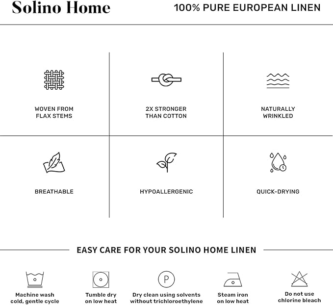 Solino Home Linen Tablecloth for Rectangle Tables 60 x 132 Inch - Classic Hemstitch 100% Pure Linen Sky Blue Table Cloth - Machine Washable Cloth Tablecloth for Spring, Easter