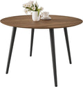 43.3 Inch Walnut Round Dining Table for 4, Space-Saving Dinette Perfect for Kitchen Dining Living Room(Walnut Table)