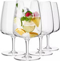Krosno - Stemmed Tulip Water Glasses, Set of 4, 11.2 oz, Ideal Goblets for Dessert, Cocktails, Juice, Drinking Glasses, Lead-Free and Safe, Dishwasher Safe, Made in Europe