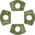 Red-A Woven Vinyl Placemats for Dining Table Durable Heat Resistant Washable Placemats for Round Table,Placemats Set of 4,Green