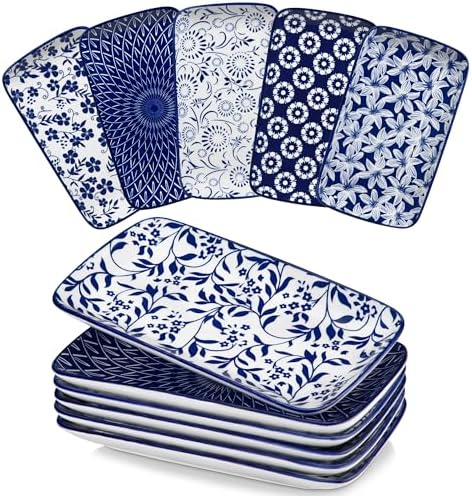 vancasso Selene Rectangular Dinner Plates 9.5"x5.6"Inch, Ceramic by vancasso