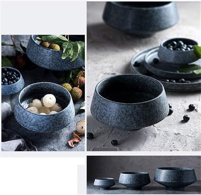Bowls Japanese Style Irregular Noodle Bowls Fruit Salad Noodle Soup Bowl Dinnerware Set Ceramic Bowls Tableware(Small)