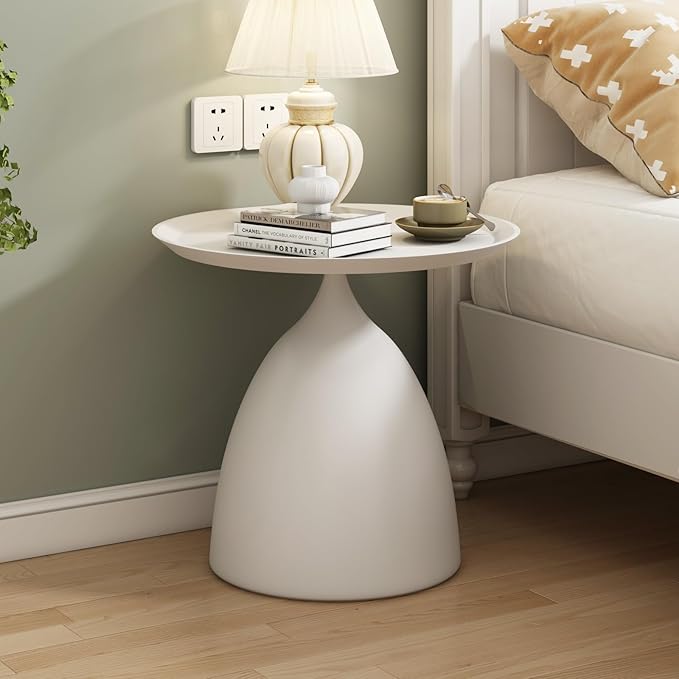 Nesting Tables, Off-White Side Tables, Modern End Tables for Living Room Nesting Coffee Table Set of 2,Console Table Pedestal Tables