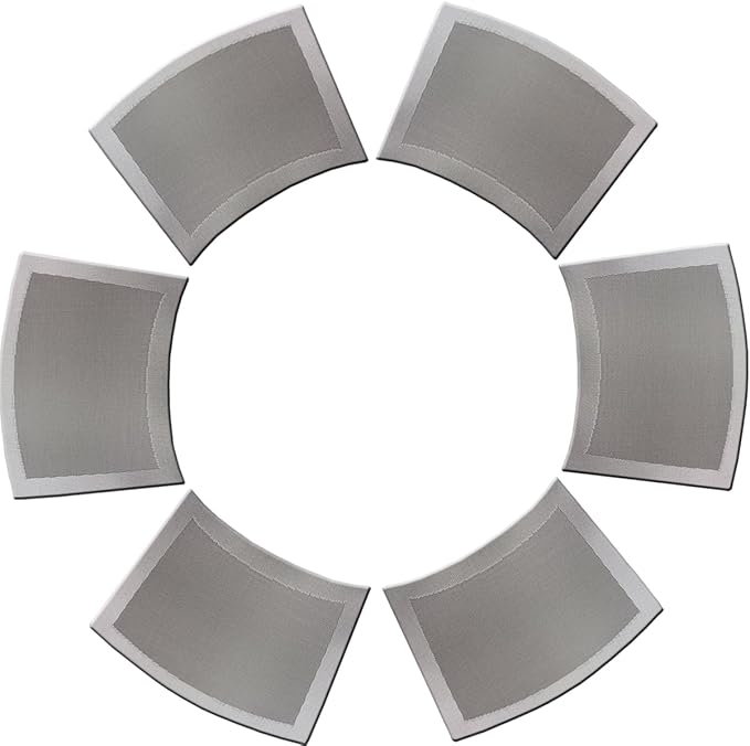 Wedge Placemats for Round Dinner Table Woven Vinyl Wipe Clean Non Slip Plastic Table Mats Set of 6（Grey）