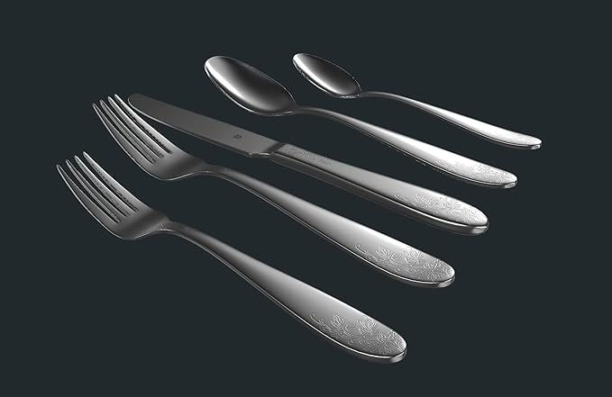 Modern Silverware Set, 18/10 Stainless Steel Flatware, Mirror Finish, Dishwasher Safe, Elegant Cutlery for Home and Dining, Built to Last (30-Piece, Imperial)