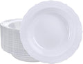 DaYammi 30 Pack White Plastic Bowls, 12oz Disposable Soup Bowls, White Soup bowls Disposable Heavy Duty Dinner Bowl for Weddings, Plastic Salad Bowl for Parties, Dinners, Catering and Everyday Use