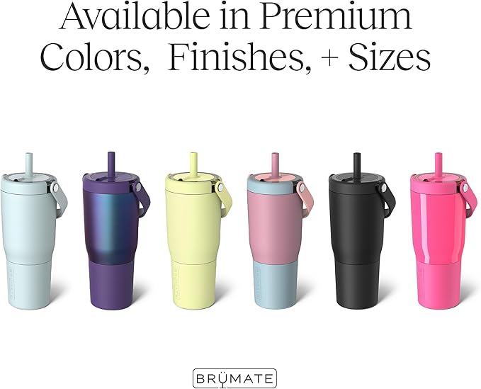 BrüMate Resa 25oz 100% Leakproof Travel Tumbler with Handle & Straw | Flexible SoftSip Straw | Silicone Sleeve for Durability | Stainless Steel | Cup Holder & Travel Friendly Water Bottle | (Mist)