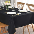 maxmill Jacquard Table Cloth Waving Pattern Water Resistant Wrinkle Resistance Heavy Weight Soft Tablecloth for Kitchen Dinning Tabletop Decoration Oblong 60 x 140 Inch Black