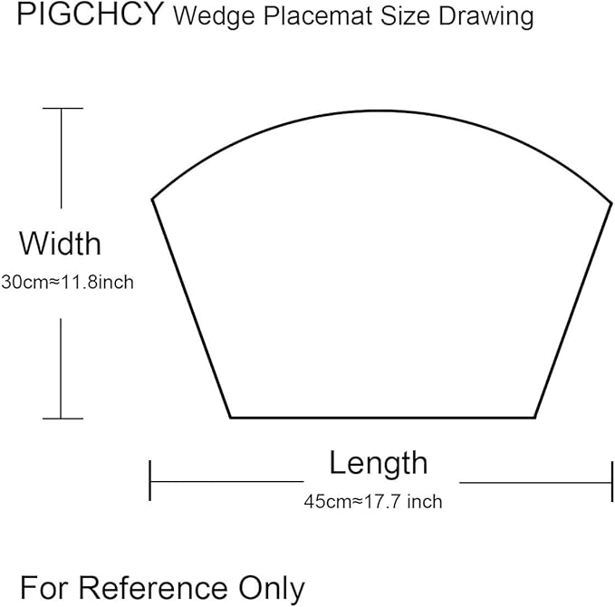 PIGCHCY Wedge Shaped Placemats for Dining Table Cross-Weave Washable Vinyl Placemat Heat Resistant Round Table Mats Set of 4 (Burgundy Red)