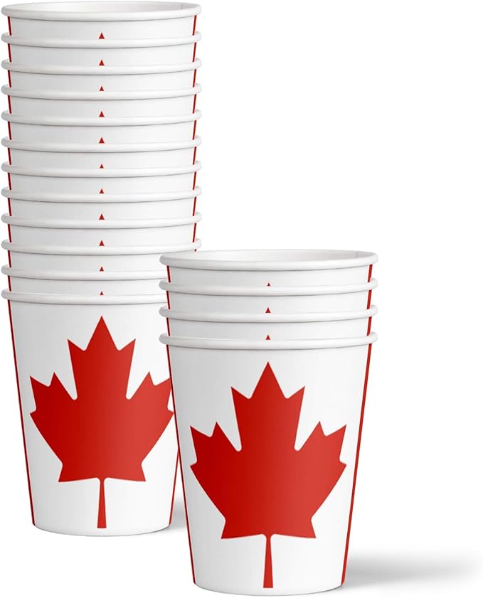 Canadian Flag Canada Birthday Party Supplies Set Plates Napkins Cups Tableware Kit for 16