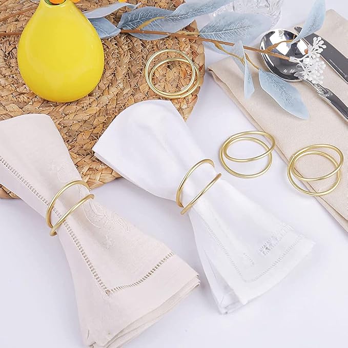Napkin Rings, 12PCS Metal Spiral Napkin Buckles, Modern Minimalist Dining Table Decorations for Daily Use, Christmas, Wedding, Dinner, Party, Banquet