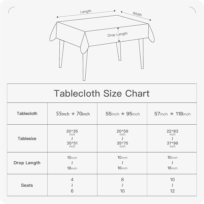 BALCONY & FALCON Rectangle Tablecloth Waterproof Table Cover Peach-Skin Fabric and Satin Double-Sided Usable Table Cloth for Wedding, Party, Restaurant, Hotel and Dining (Red 57x118)