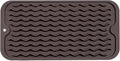 Silicone Dish Drying Mat for Multiple Usage,Easy clean,Eco-friendly,Heat-resistant Silicone Mat for Kitchen Counter or Sink,Refrigerator or Drawer Liner Coffee S 12 inches x 6 inches