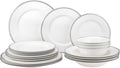EURO Porcelain 20-pc. Dinner Set Service for 4, 24K Gold-plated Luxury Bone China Tableware ("Sherry" 5669-20P)