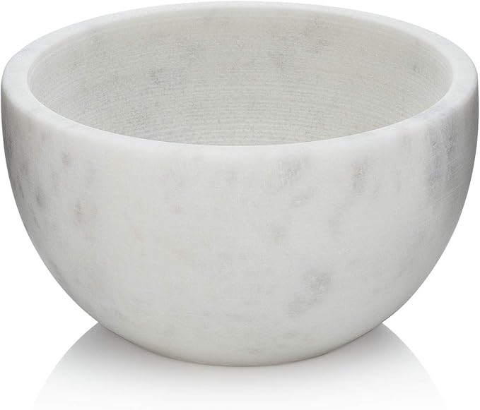 Beau Brummell The Original Marble Shaving Soap Bowl Handmade from 100% Natural Marble with Interior Grooves for Maximum Lather | Heat Retaining Stone Provides a Luxurious Hot Shave Experience
