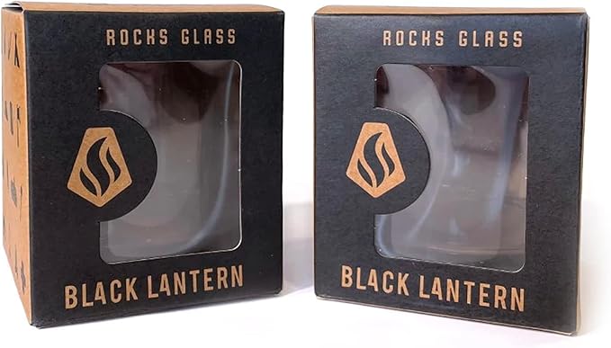 Black Lantern Mountain Trout Whiskey Glasses – Set of 2 11oz Old Fashioned Glasses with Gift Box