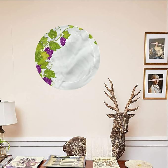 Ceramic Plates, Vineyard Decorative Ceramic Plates, Italian Latin Artistic, 8 Inch, Household Plates Decorative, Multicolor