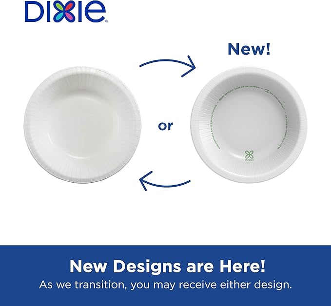 Georgia-Pacific Dixie 12oz Medium-Weight Paper Bowls by GP PRO, White, UXB12WS, 500 Bowls Per Case