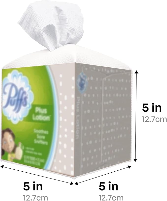 Carrotez Tissue Box Cover, Refined Modern PU Leather Square Holder - Decorative Holder/Organizer for Bathroom Vanity Countertop, Night Stands, Office Desk & Car 5"X5"X5" White