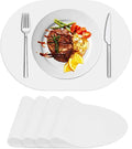 Oval Silicone Placemat Set of 4,Heat Resistant Placemats, Silicone Table Mats,Non-Slip Dining Mat for Home,Waterproof Easy Clean Kids Placemats,17"x12" Ultra-Thin Translucent (4Pcs, White)