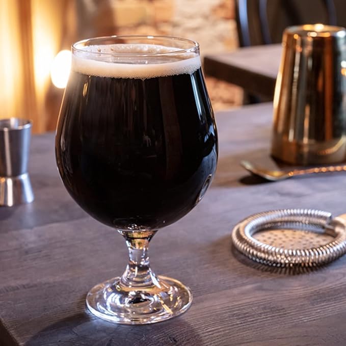 Krosno Dark Stout Beer Glasses 0.5 Liter | Set of 6 | 16.9 oz | Elite Collection | Perfect for Home and Parties | Dishwasher Safe | Lead-Free Crystal Glass