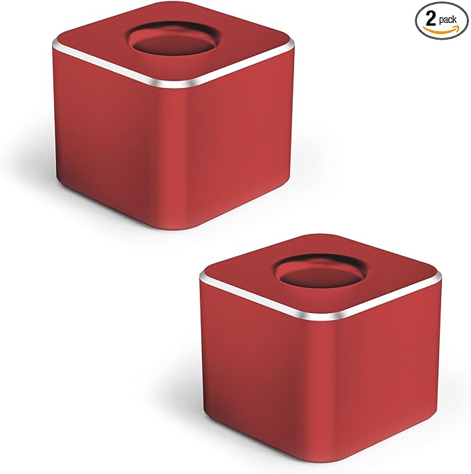 Aluminum Single Hole Pen Stand - Durable Fountain Pen Holder for Desk Display, Non - Slip Base, Minimalist Office/Home Organizer(Red,2P)