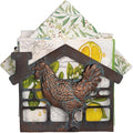 Metal Rooster Napkin Holder for Table,Rustic Farmhouse Napkin Holders for Paper Napkins,Antique Copper Tusse Napkins Stand Tabletop Dispenser with Non-Slip for Kitchen Dining Room Coffee Shop Bar
