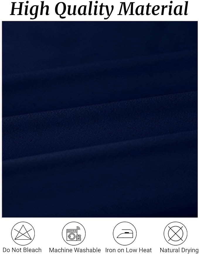 Fokitut 6 Pack Round Tablecloth, 108 Inch, Stain Resistant and Wrinkle Polyester Table Cloth, Fabric Table Cover for Kitchen Dining, Wedding, Party, Holiday Dinner-Navy