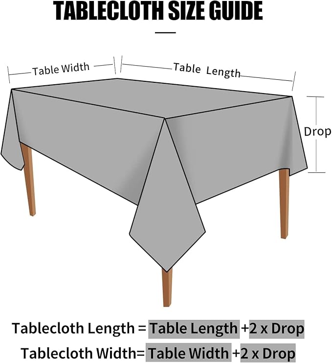 Smiry Rectangle Table Cloth, Waterproof Heavy Duty Vinyl Tablecloths, Wipeable Washable Table Cover for Kitchen and Dining Room (Black, 54" X 78")