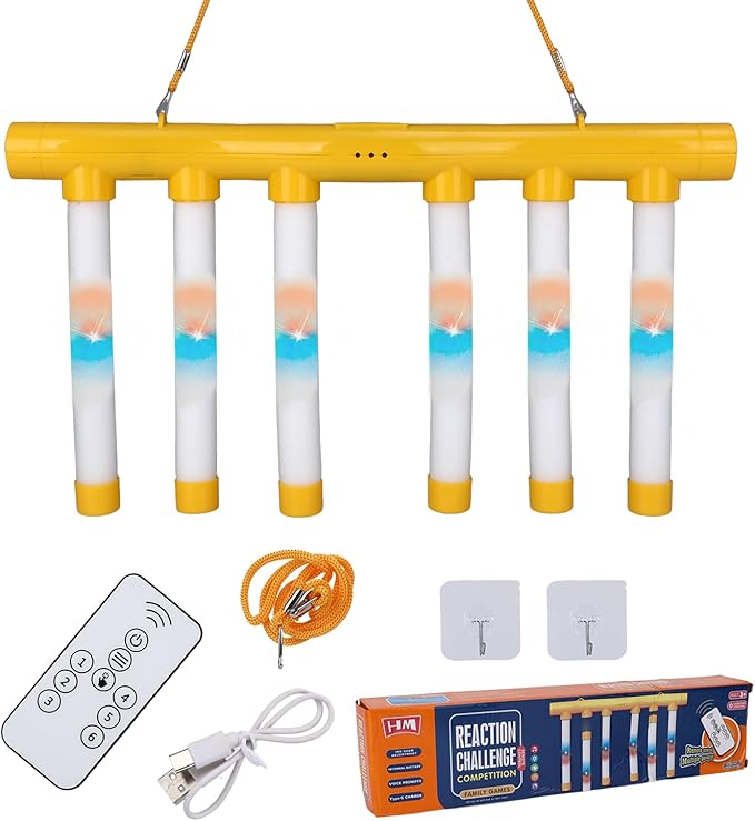 Reflex Challenge Game Set with Light Effects,Drop Stick Game for Reaction Training, Hand Eye Coordination Training Toy for Family Party