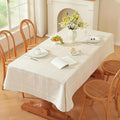 Zobesta Linen White Table Cloth Rectangle 53 x 86 Inch, Cotton Linen Tablecloth Rectangle Heavy Weight Washable Farmhouse Soft Boho Tablecloth for Kitchen, Outdoor, Party, Holiday, Picnic, Dining