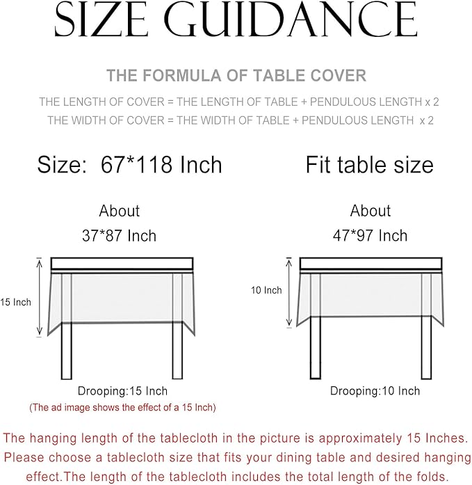 patdrea Designer Vintage Linen Extra Long Tablecloth for Rectangle Table,French Soft Floral Tablecloths,Colorful Table Cover for Kitchen Dining,Parties,Christmas,Thanksgiving,Party,67"x118"-Puno