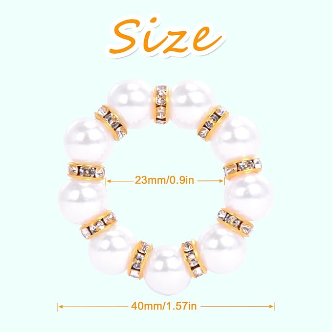 100Pcs Gold Disposable Imitation Pearl Napkin Rings, Exquisite White Gold Beaded Napkin Rings for Wedding Party Table Decoration and Daily Use