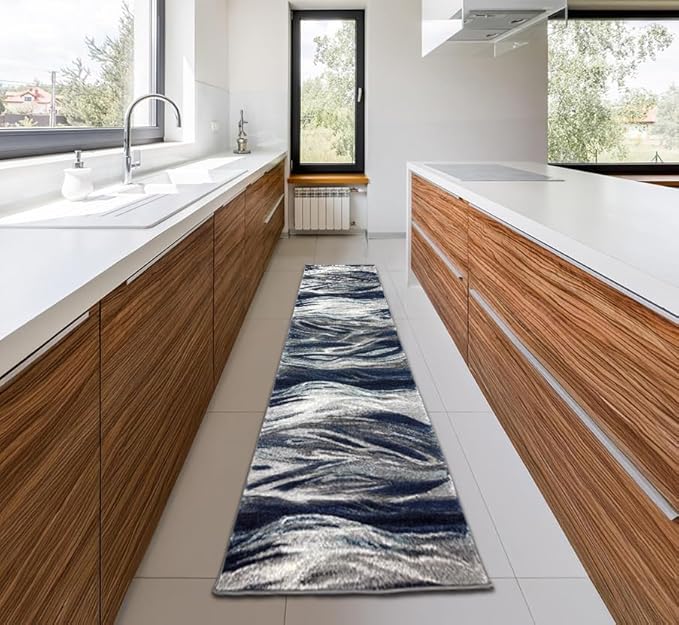 Keen Home Design Area Rugs - 2x16 Non-Shedding, Abstract Rugs for Kitchen, Living Room, Bedroom, Dining Room, Entryway - Size: 2'8" x 16', Multi