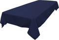 LA Linen Polyester Poplin Washable Rectangular Tablecloth, Stain and Wrinkle Resistant Table Cover 60x84, Fabric Table Cloth for Dinning, Kitchen, Party Navy Blue 60 in x 84 in