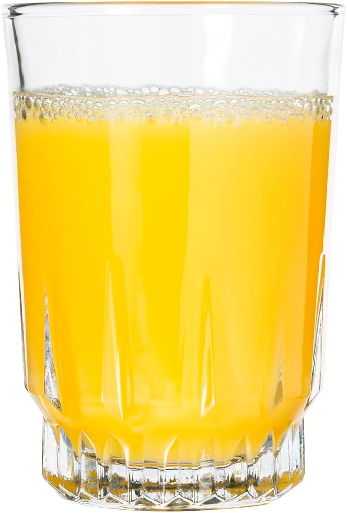 Vikko 5 Ounce Juice Glasses, Heavy Base SMALL Glassware for Drinking Orange Juice, Water, Perfect Cup for Children, Tasting, and Small Portions, Set of 6 Crystal Clear Glass Tumblers