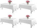 4 Pack White Rectangle Tablecloth 60 x 102 Inch for 6 FT Tables, Wrinkle Resistant Washable Polyester Table Cover for Wedding Dining Buffet Parties and Camping, Mantel Blanco Para Mesa Rectangular