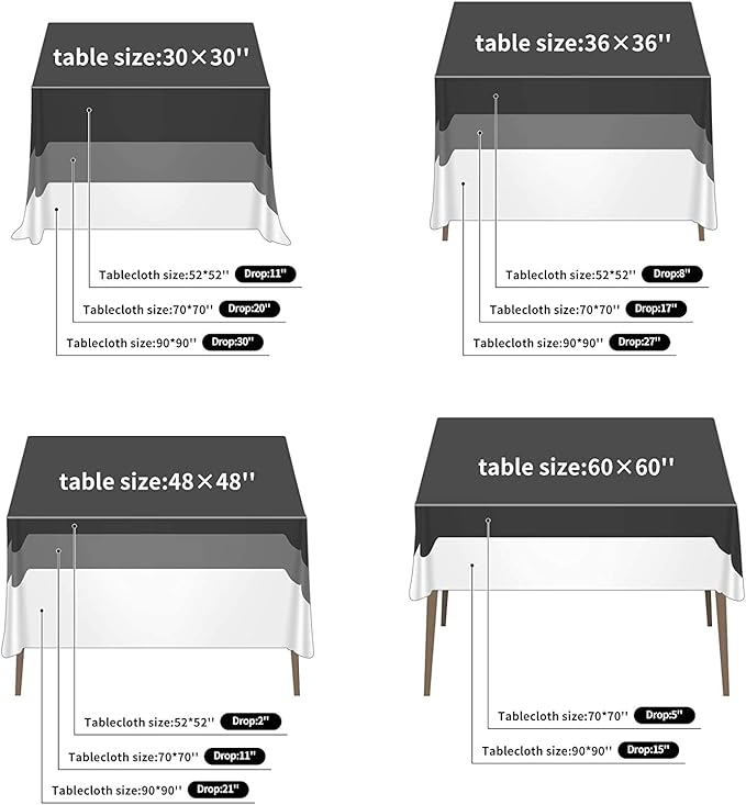 Fokitut 2 Pack Waterproof Square Tablecloth, 52x52 Inch, Stain Resistant and Wrinkle Polyester Table Cloth, Fabric Table Cover for Kitchen Dining, Wedding, Party, Holiday Dinner-Ivory