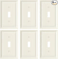 6-Pack Single Toggle Light Switch Cover Plate, Durable Natural Bamboo Fiber Decorative Switch Plate Covers, Light Almond 1 Gang Wall Plate, Corrosion Resistant