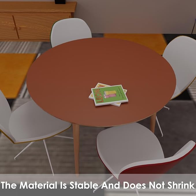 Round Table Cover - Can Be Used On Both Sides Waterproof and Easy to Clean Good Flatness Used for Dining Table(Brown+Gray Dia.54Inch)