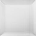 Exquisite Disposable-White-Plastic-Plates-Square Linear (40 Pack) Wedding Dinner Fancy Tableware Dishes (10.25 Inch., White) Single Size Set