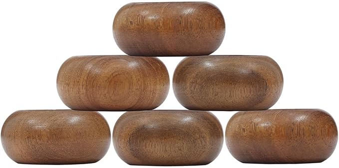 Handmade Wooden Napkin Ring Made by Artisan Beautifully Crafted and Designed in India Set of 12