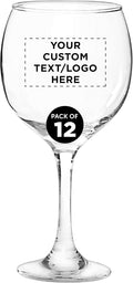 Custom Premiere Wedding Wine Glasses 20.5 oz Set of 12, Personalized Bulk Pack - Restaurant Glassware, Perfect for Red Wine or White Wine - Clear