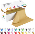54 Inch X 200 Feet Plastic Table Cover Roll with Convenient Slide Cutter, Disposable Plastic Table Cloth Roll with Cut-to-Size Design for Weddings, Banquets, Parties (Gold)